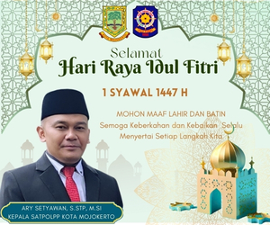 satpol pp kota mojokerto ucapan idul fitri 1447 h