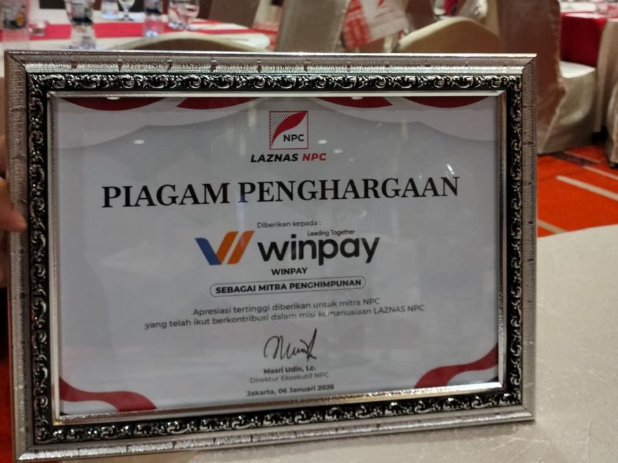 Winpay Payment Gateway Terima Penghargaan dari Laznas NPC, Sebagai Mitra Penghimpun