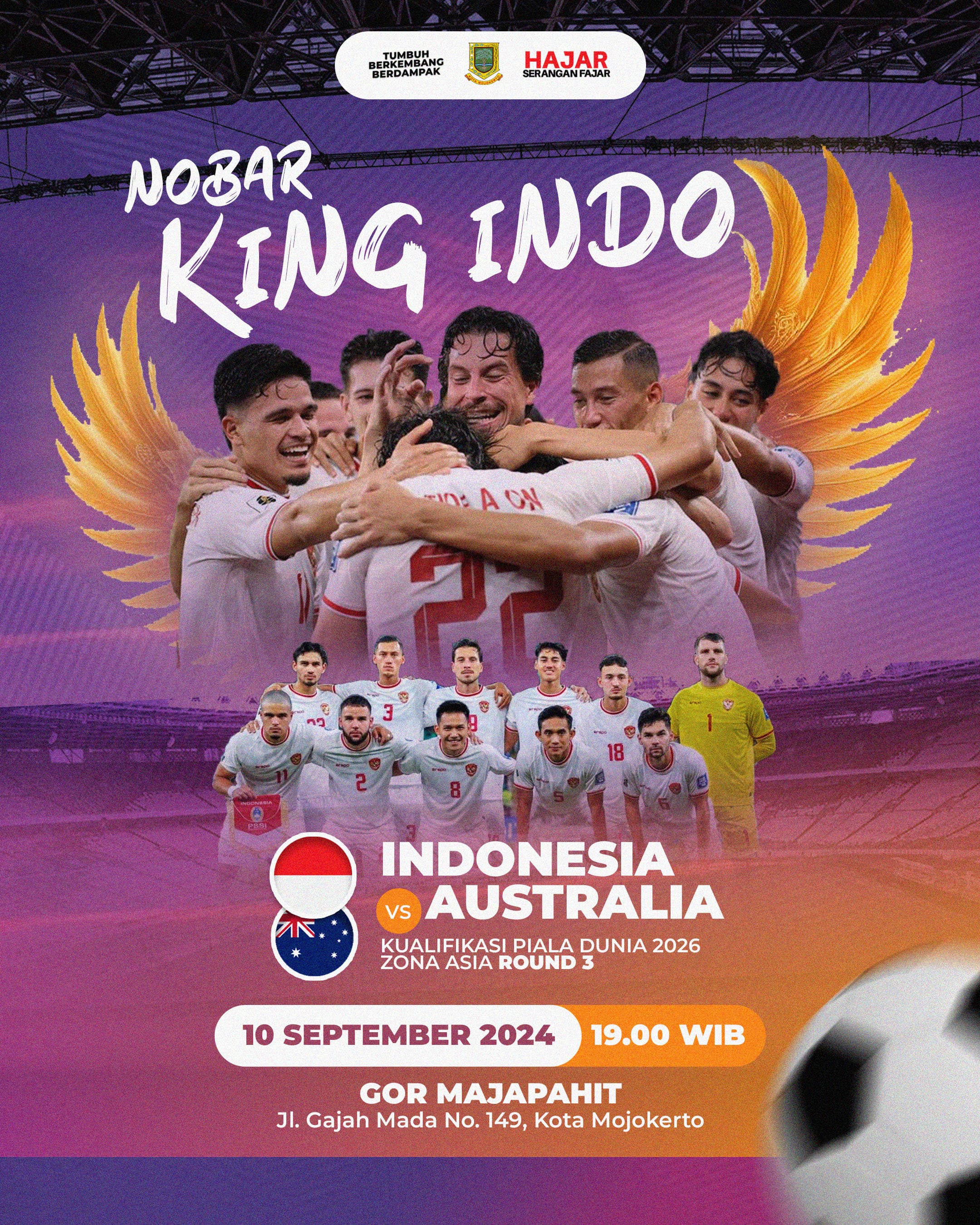 Yuk Dukung King Indo! Mas Pj Ajak Masyarakat Kota Mojokerto Nobar 