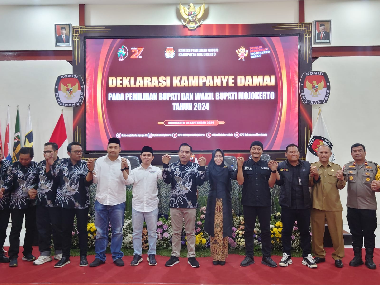 KPU Kabupaten Mojokerto Deklarasikan Kampanye Damai Pilkada 2024