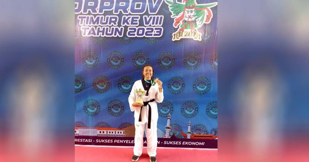 Atlet Taekwondo Nandhi Bintang Pratiwi Raih Medali Perunggu untuk Kota Mojokerto di Porprov Jatim 2023