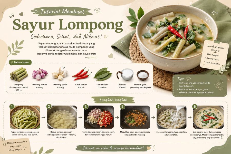 Sayur Lompong, Kuliner Khas Jawa Timur Berbahan Daun Talas 