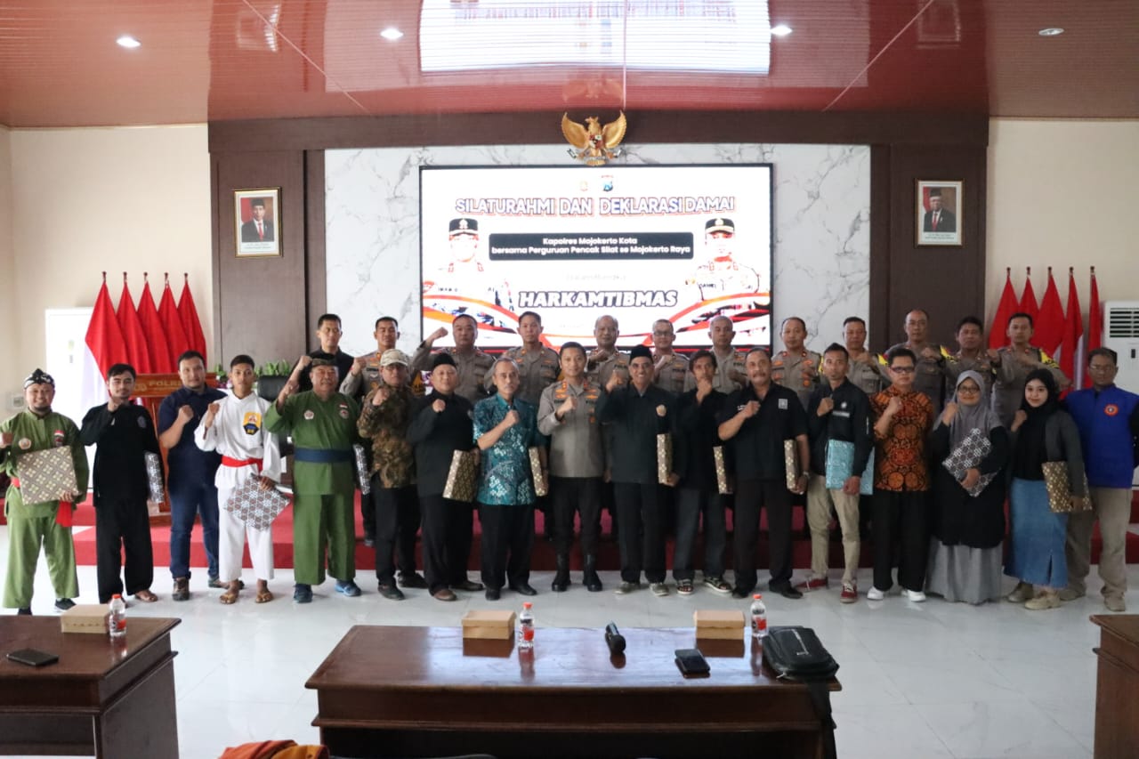 Silaturahmi dan Deklarasi Damai Perguruan Silat di Mojokerto Raya, Upaya Jaga Kondusifitas Sitkamtibmas