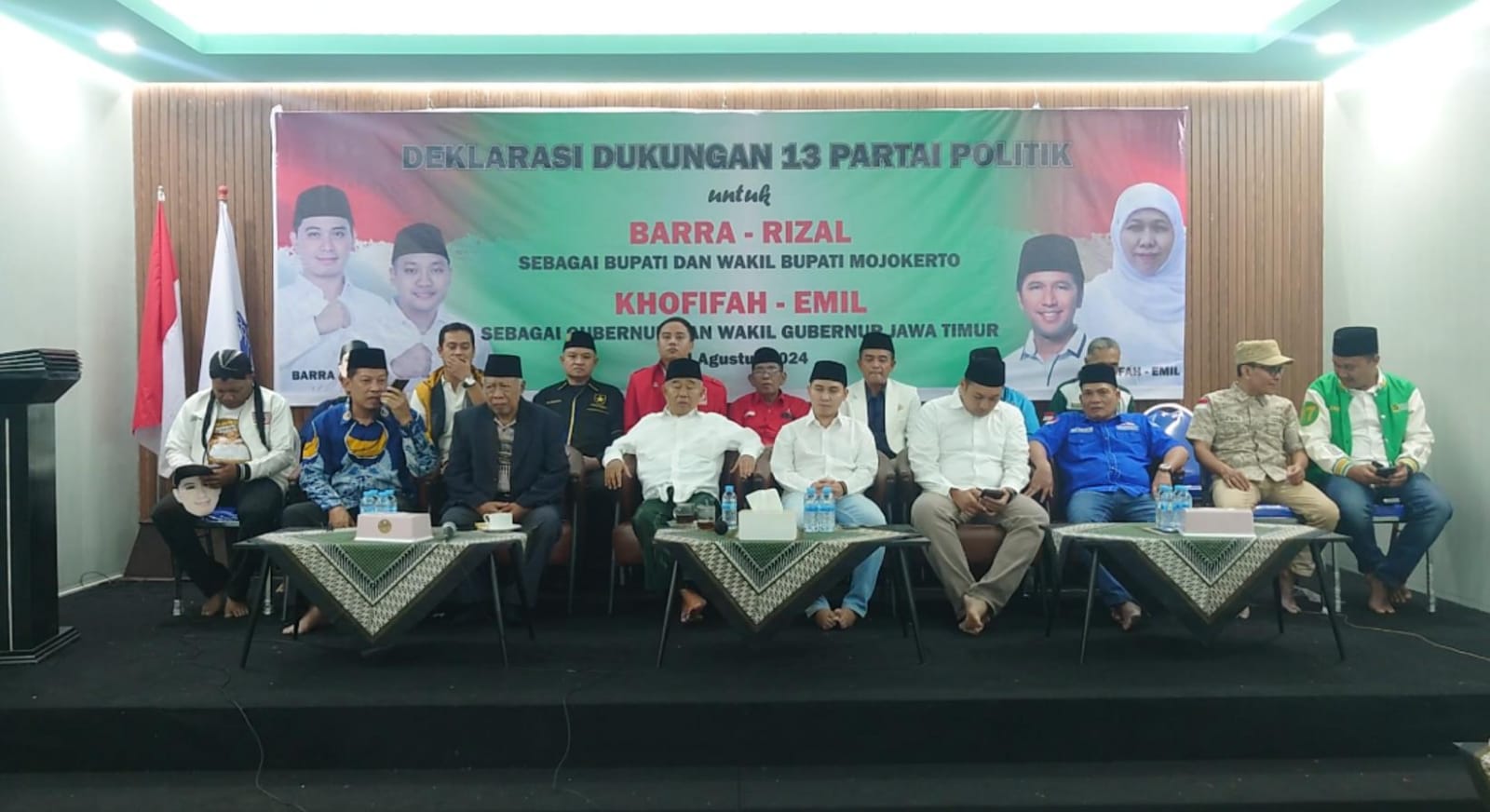 13 Partai Politik Deklarasi Dukungan Gus Barra dan Rizal di Pilbup Mojokerto 2024