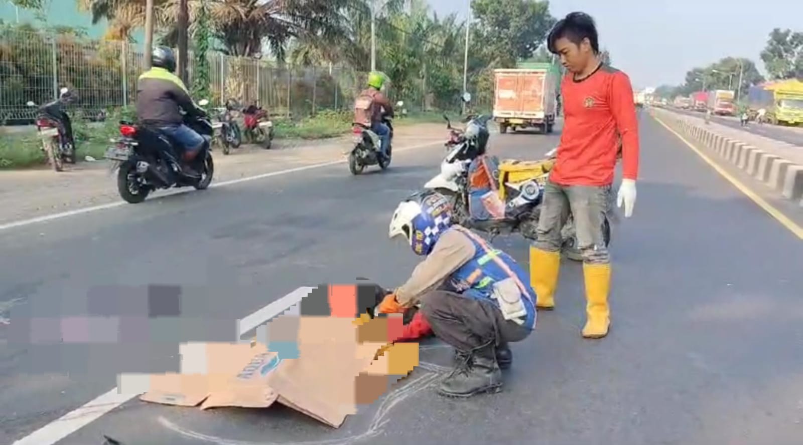 Pengendara Motor Tewas Usai Terlibat Kecelakaan di Jalan Raya Bypass Mojokerto