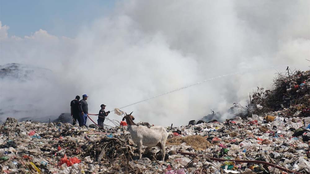 Gas Metan dan Cuaca Panas Picu Kebakaran TPA Randegan Mojokerto