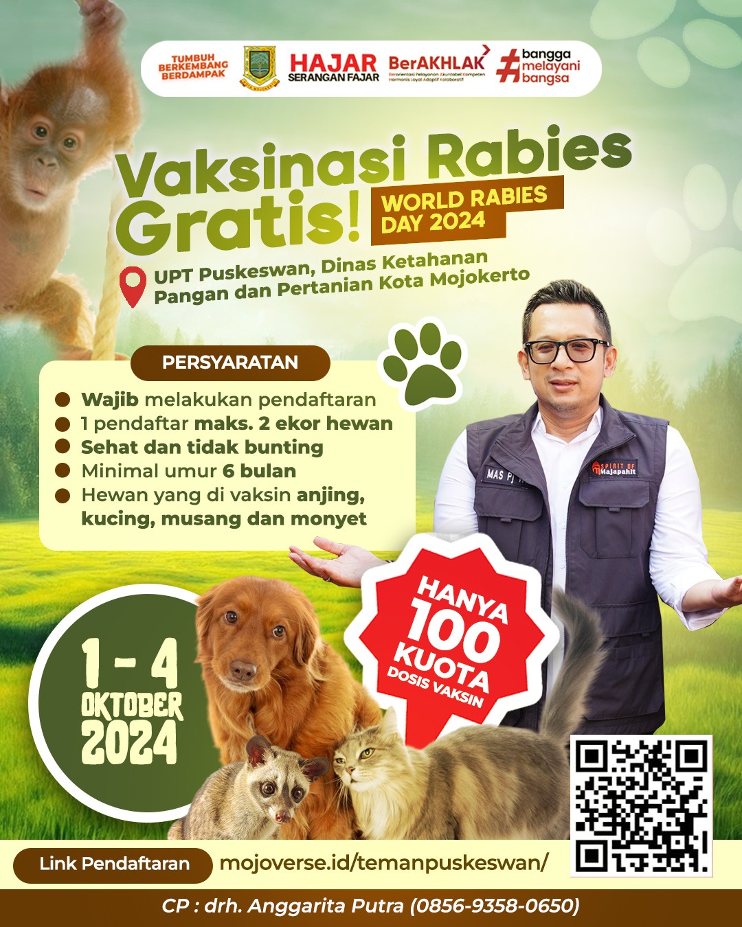 Pemkot Mojokerto Peringati World Rabies Day Gratiskan Vaksin Rabies