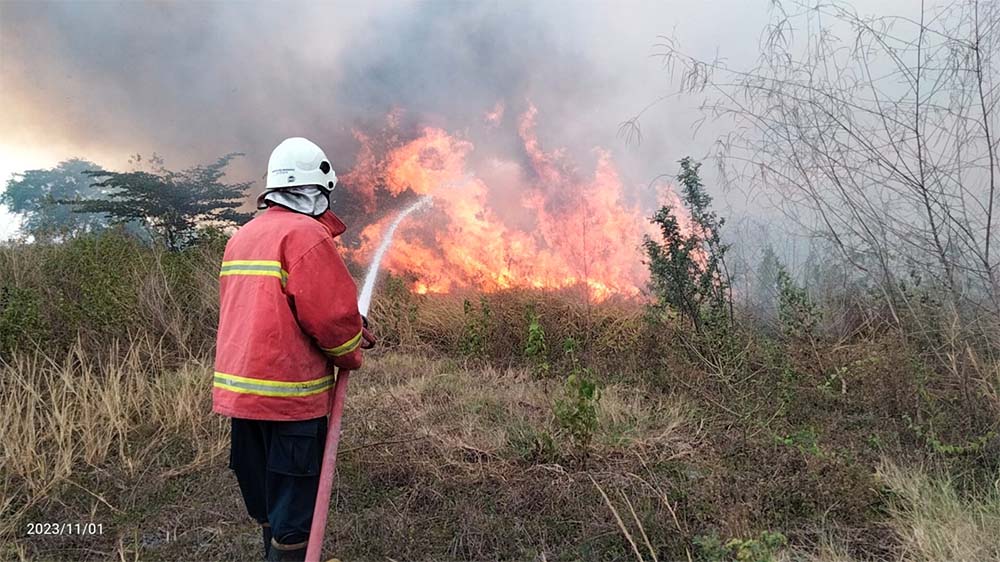 Lahan Seluas 3 Hektare di Jetis Mojokerto Terbakar