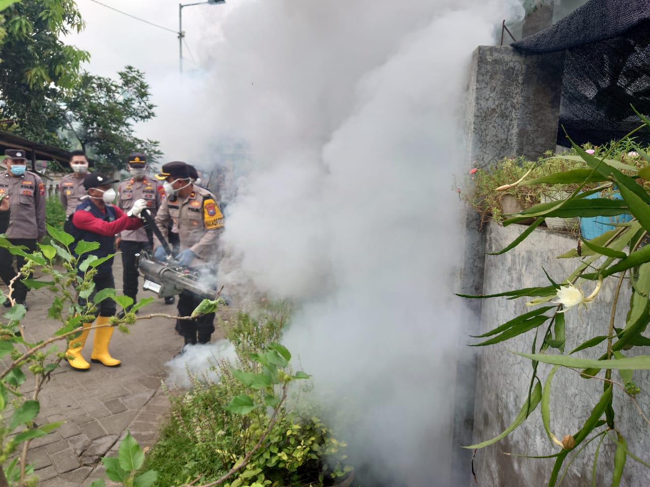 Cegah Peningkatan DBD di Mojokerto, Pemkab dan Forkompimda Lakukan Fogging Bersama