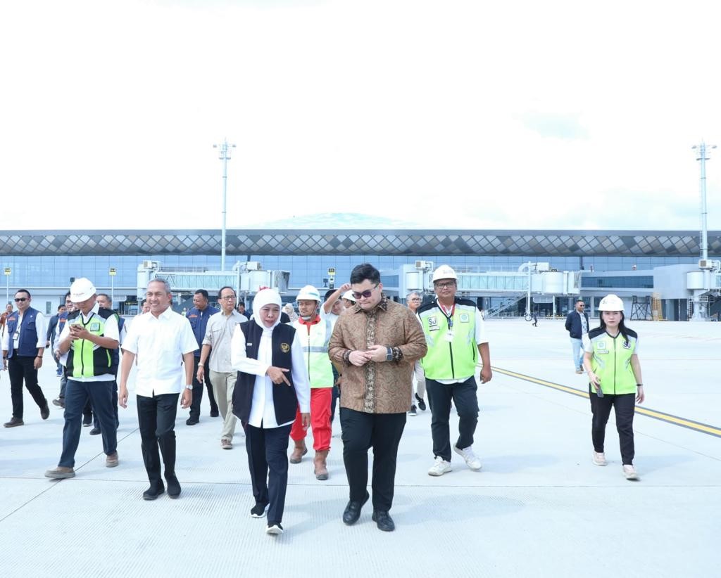 Gubernur Khofifah Meninjau Persiapan Operasional Bandara Internasional Dhoho Kediri