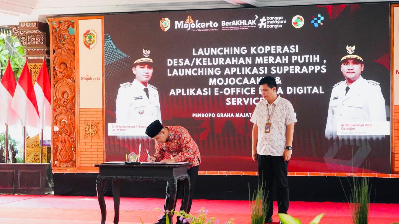 Bupati Mojokerto Launching 120 Koperasi Merah Putih dan Dua Aplikasi Digital