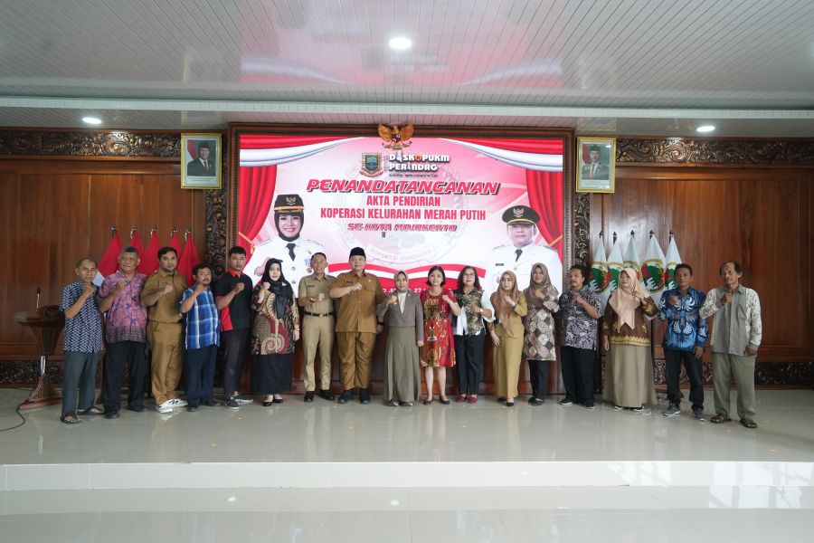 Pendirian 19 Koperasi Merah Putih di Kota Mojokerto Ditandai dengan Penandatangan Akta Notaris Serentak