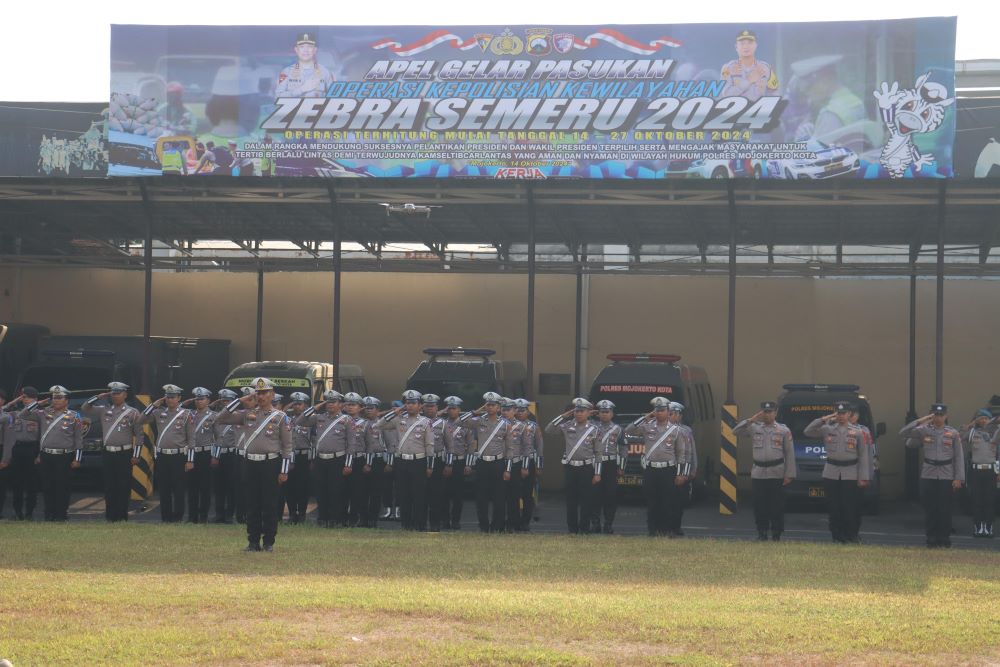 Jelang Pelantikan Presiden dan Wakil Presiden, Polres Mojokerto Kota Gelar Apel Operasi Zebra Semeru 2024