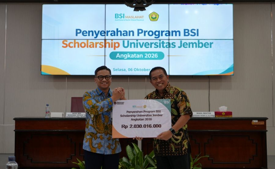 68 Mahasiswa Unej Terima Beasiswa BSI, Total Bantuan Rp2,03 Miliar