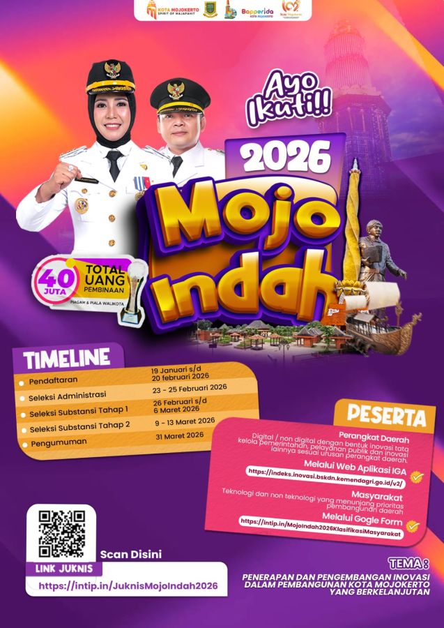 Pemkot Mojokerto Gelar Lomba Mojo Indah 2026 Berhadiah Puluhan Juta Rupiah