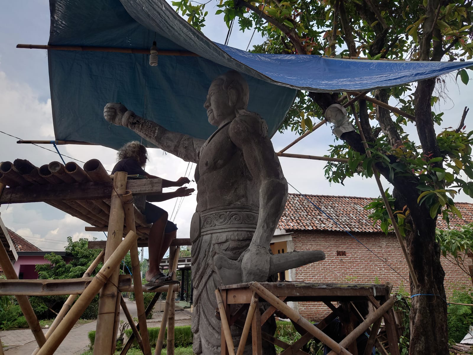 Pembangunan Ikon Baru Patung Gajah Mada di Kota Mojokerto Capai 80 Persen