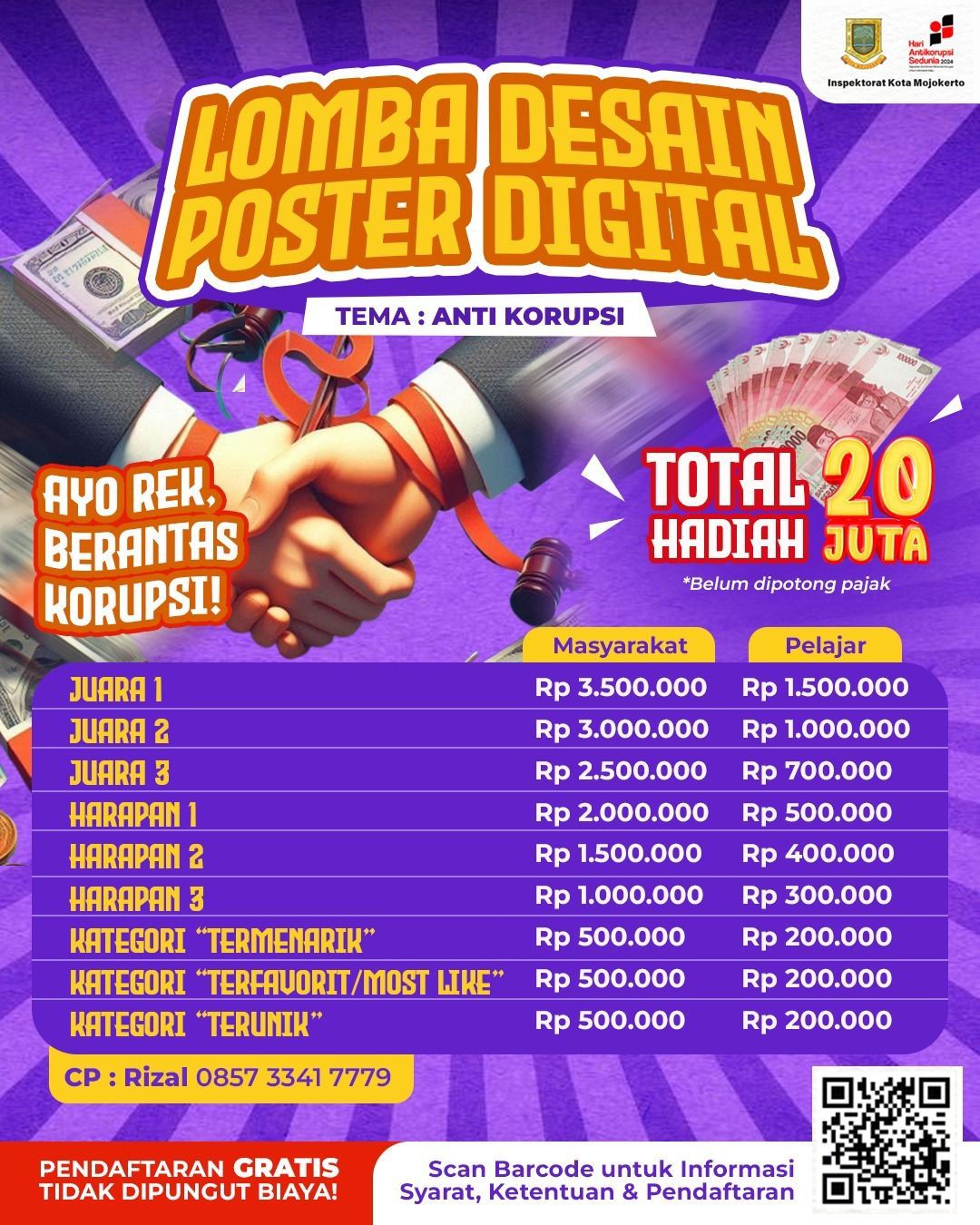 Peringati Hari Anti Korupsi, Pemkot Mojokerto gelar Lomba Desain Poster Digital