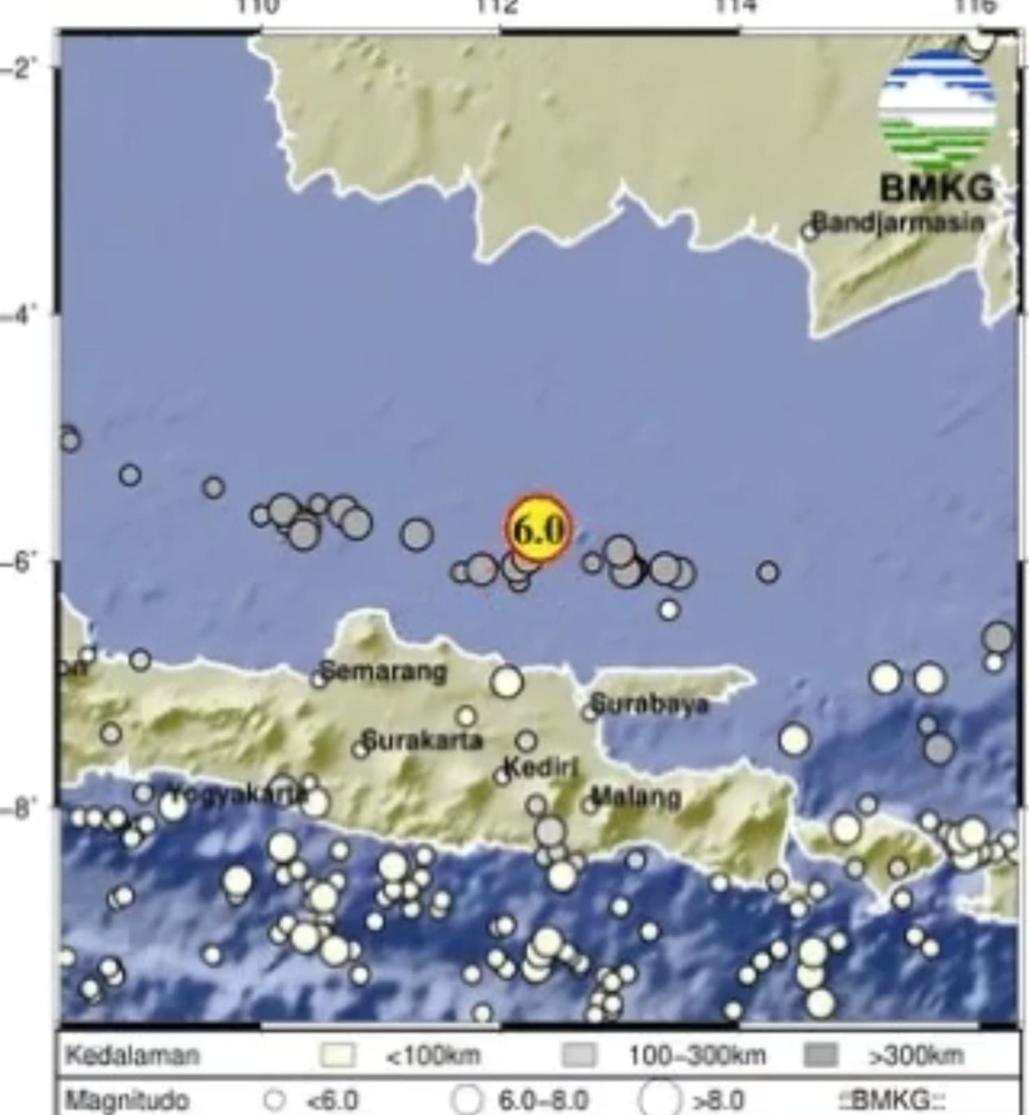 Gempa di Perairan Tuban Terasa Hingga Mojokerto