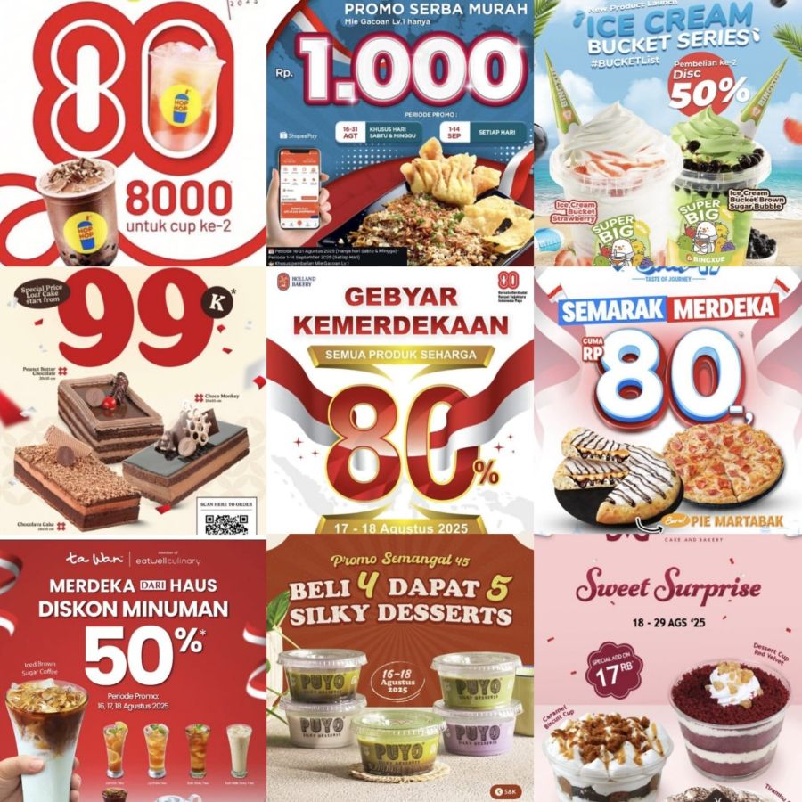 Diskon Merdeka! Deretan Promo Kuliner Serbu Media Sosial
