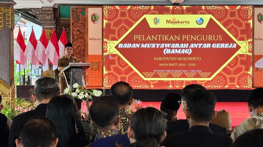 Pelantikan Badan Musyawarah Gereja, Bupati Mojokerto Siap Dukung Kegiatan Lintas Agama