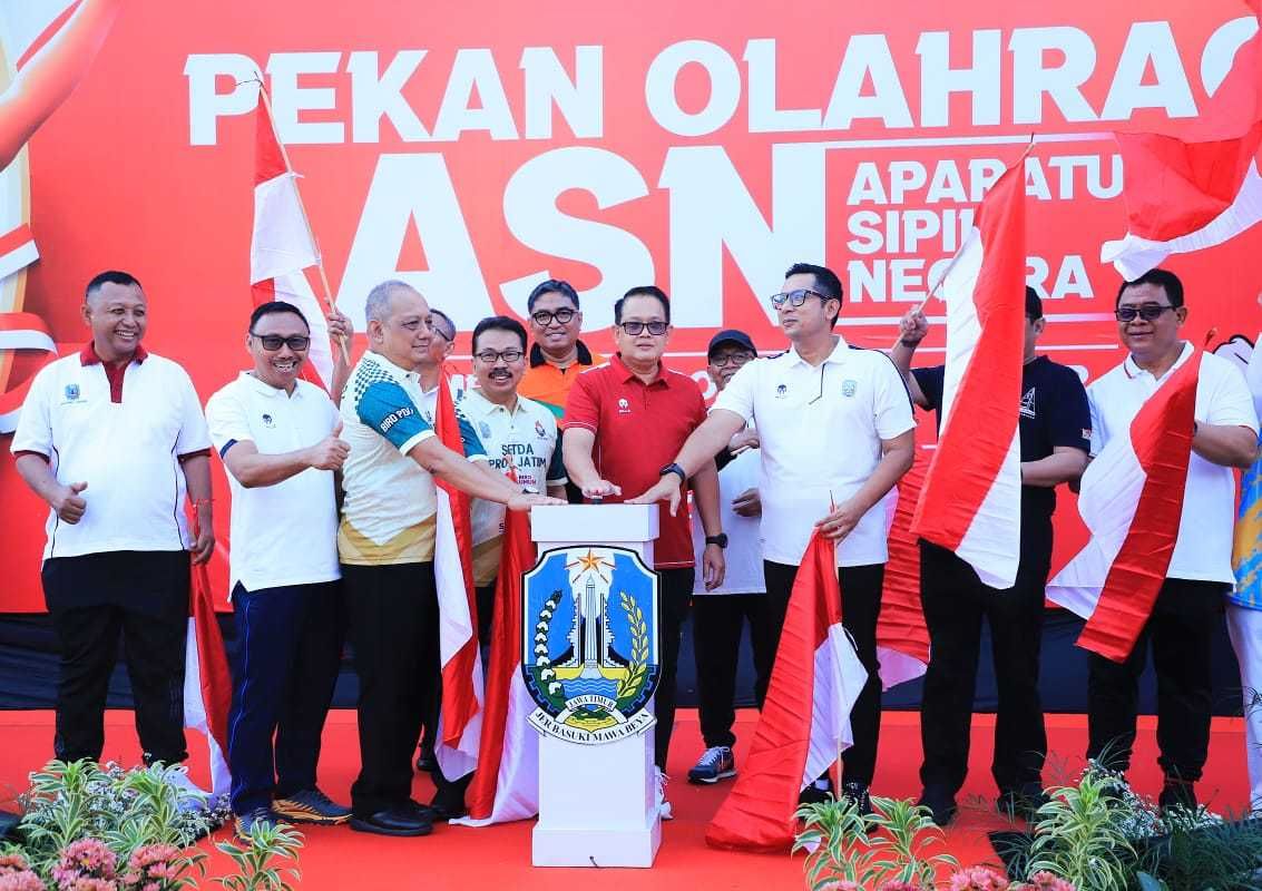 Pekan Olah Raga ASN Pemprov Jatim Resmi Dibuka Pj Gubernur Jatim Adhy Karyono