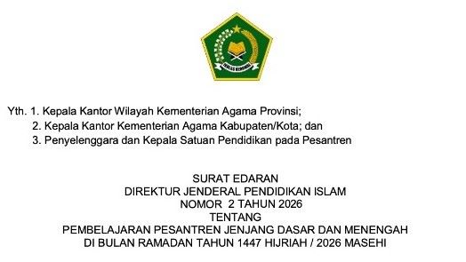 Ini Panduan Teknis Pembelajaran Pesantren Selama Ramadan 1447 H