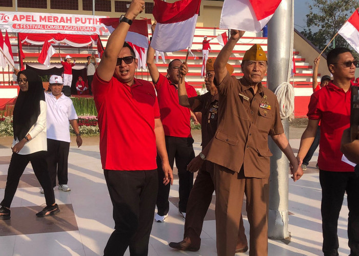 Dan..7900 Bendera Merah Putih Berkibar di Kota Mojokerto, Apel Merah Putih ASN Pemkot Mojokerto Meriah