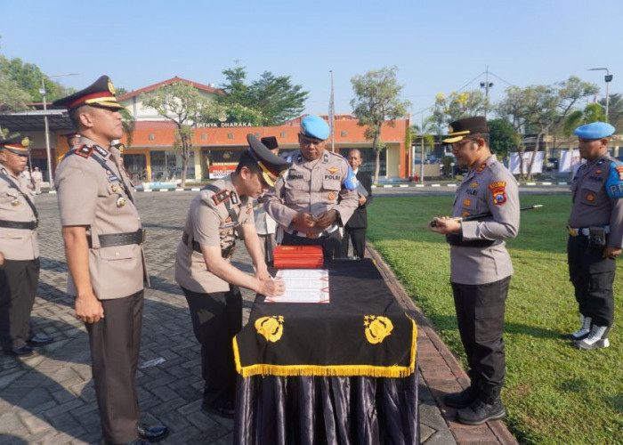 Polres Mojokerto Gelar Sertijab Wakapolres, Tiga Kasat Hingga Kapolsek