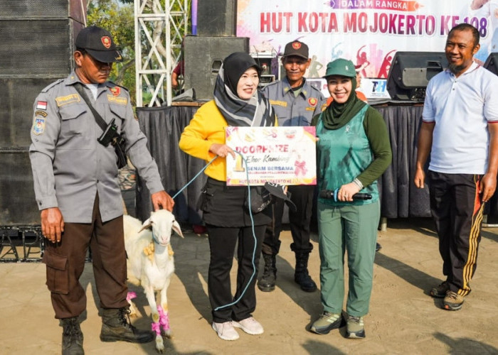 Istimewa ! HUT ke 108 Kota Mojokerto, Warga Prajurit Kulon Gelar Senam Bersama, Hadiah Utama Kambing