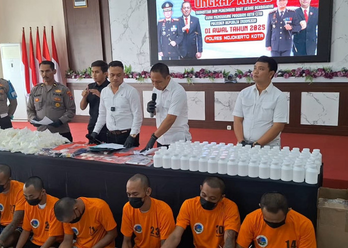 Awal Tahun 2025, Tujuh Tersangka Kasus Narkoba Diamankan Polres Mojokerto Kota