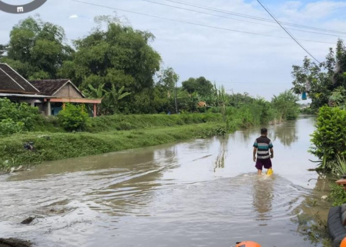 Banjir Akibat Luapan dan Jebolnya Tanggul Sungai Sadar Mojokerto Belum Surut Hingga H+1 Lebaran,