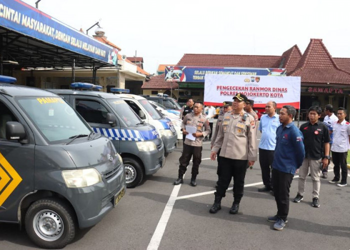 Polres Mojokerto Kota Gelar Pengecekan Menyeluruh, 317 Kendaraan Dinas Diperiksa