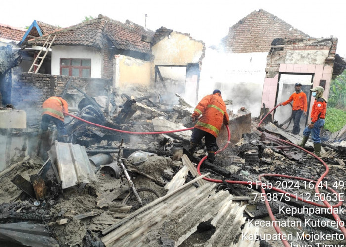 Rumah Warga di Kutorejo Mojokerto Terbakar, Pemilik Terluka