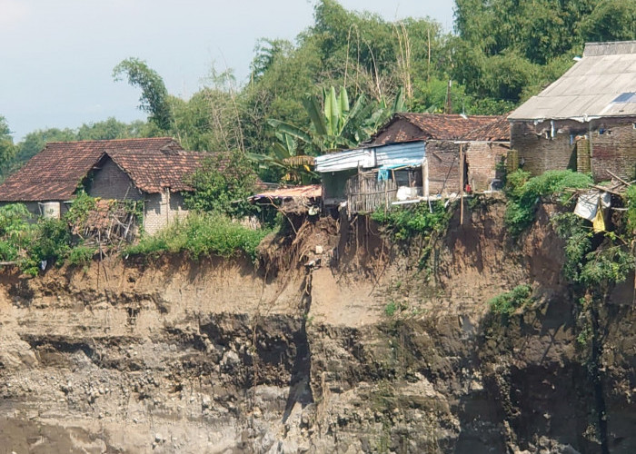 Delapan Rumah di Dlanggu Mojokerto Terancam Longsor Akibat Erosi Sungai Raharjo Tirta