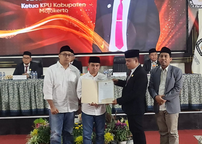 KPU Mojokerto Tetapkan Gus Barra - Rizal sebagai Bupati-Wakil Bupati Terpilih 2025-2030