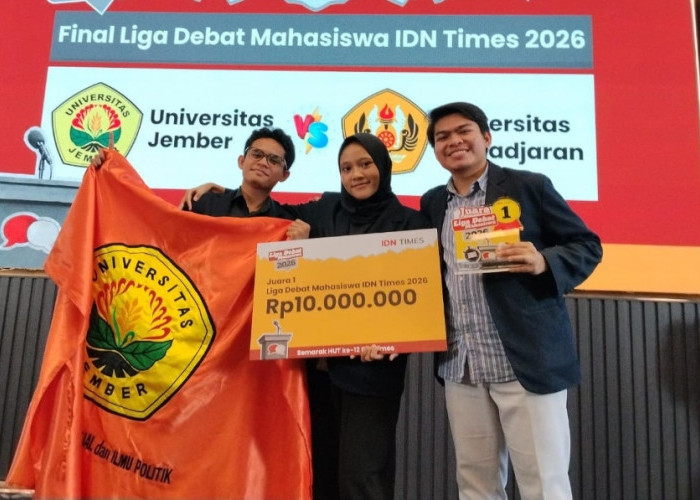 Liga Debat Mahasiswa 2026 IDN Times, Tim Unej Raih Juara, Buktikan Kekuatan Gagasan