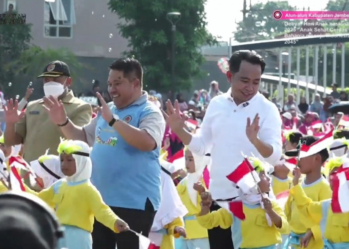 Bupati Jember Ikut Menari Bersama Siswa-siswi TK pada Gebyar Peringatan HAN ke 75