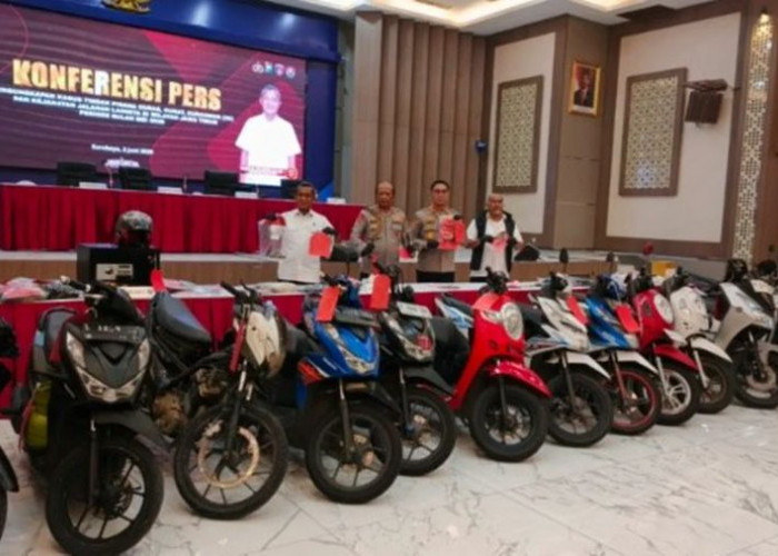 320 Kasus Kejahatan Jalanan Terungkap dalam Sebulan, Polda Jatim Sita 100 Motor Hasil Curian