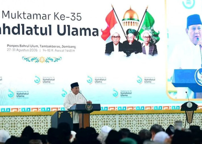 Di Muktamar NU, Presiden Prabowo Kenalkan 'Jas Hijau': Jangan Sekali-kali Melupakan Jasa Ulama