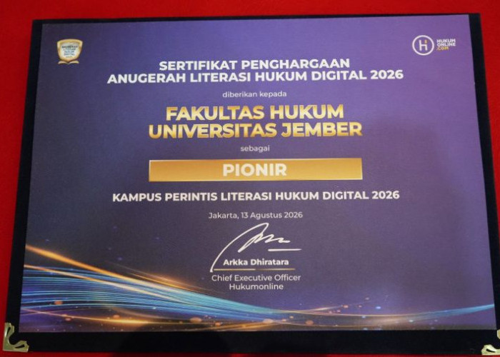 FH Unej Tembus 20 Besar Kampus Hukum Nasional, Alumni Jadi Salah Satu Kekuatan