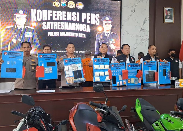 Polisi di Mojokerto Ungkap Kasus Ratusan Narkoba Sabu dan Ribuan Pil Double L 