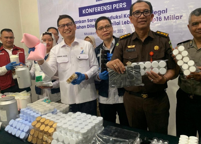 BPOM RI Temukan Sarana Produksi Kosmetik Ilegal di Kota Mojokerto, Petugas Amankan Barang Bukti Rp 16 Milyar 