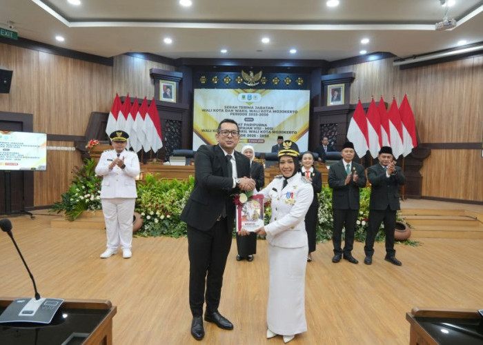 Sertijab Wali Kota Mojokerto, Khofifah,'' RPJMD Kota Mojokerto Pastikan Seiring dengan RPJMD Provinsi''.   