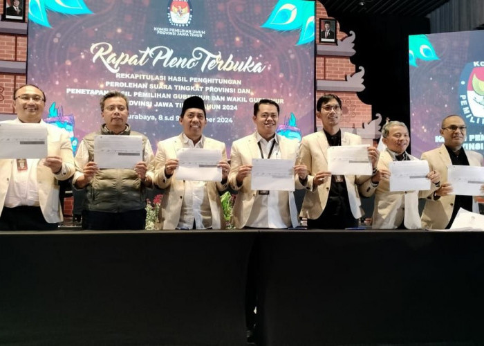 KPU Jatim Selesaikan Rekapitulasi Pilgub Jatim, Khofifah-Emil Peroleh Suara Terbanyak