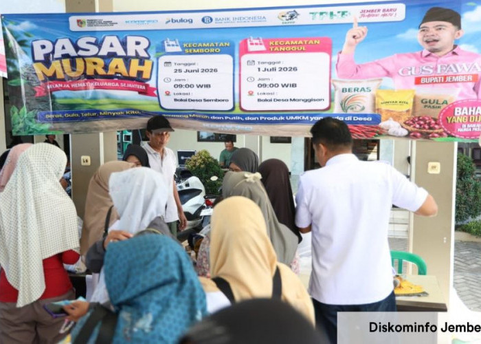 Harga Gula Rp15 Ribu, Telur Rp20 Ribu, Pasar Murah Jember Diserbu Warga