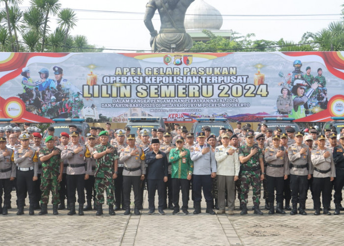 Jelang Nataru, Polres Mojokerto Gelar Apel Operasi Lilin Semeru 2024