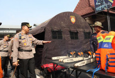 Hadapi Potensi Bencana Hidrometeorologi, Polres Mojokerto Kota Apel Kesiapsiagaan Tanggap Darurat Bencana