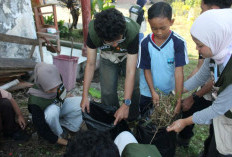 Mahasiswa Unair Ubah SDN Seloliman Trawas, Mojokerto Jadi Sekolah Lebih Hijau, Sampah Disulap Jadi Media Tanam